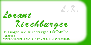 lorant kirchburger business card